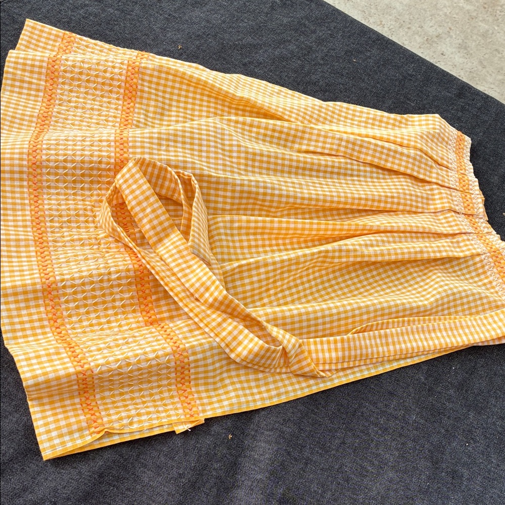 Yellow Gingham Tie-Waist Women's Skirt - Picture 2 of 2